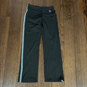 Vtg 90s Y2K Mossimo black sweat pants w/ blue white strip on sides S